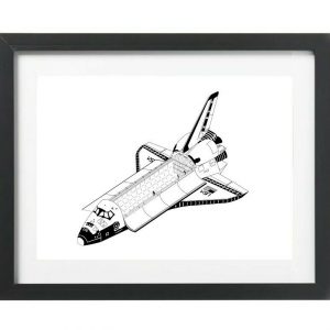 NASA Space Shuttle Art Print Cargo Bay Opened