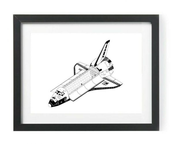 NASA Space Shuttle Art Print Cargo Bay Opened
