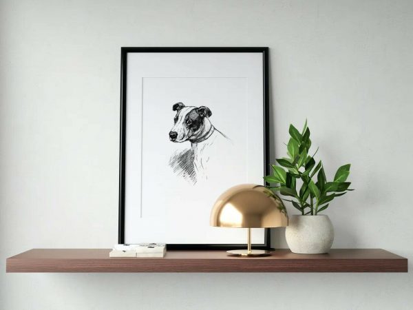 Staffordshire Bull Terrier art print framed