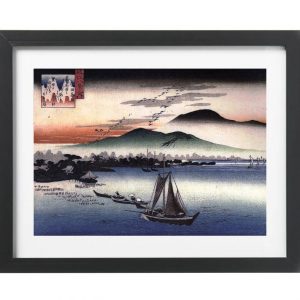 Ando Hiroshige Print Fishing Boats on a Lake