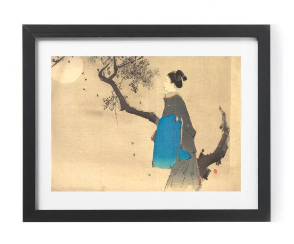 Japanese Art Print Woman Strolling in the Moonlight