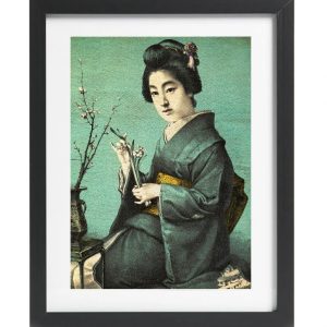 Japanese Art print Girl with Plum Blossoms