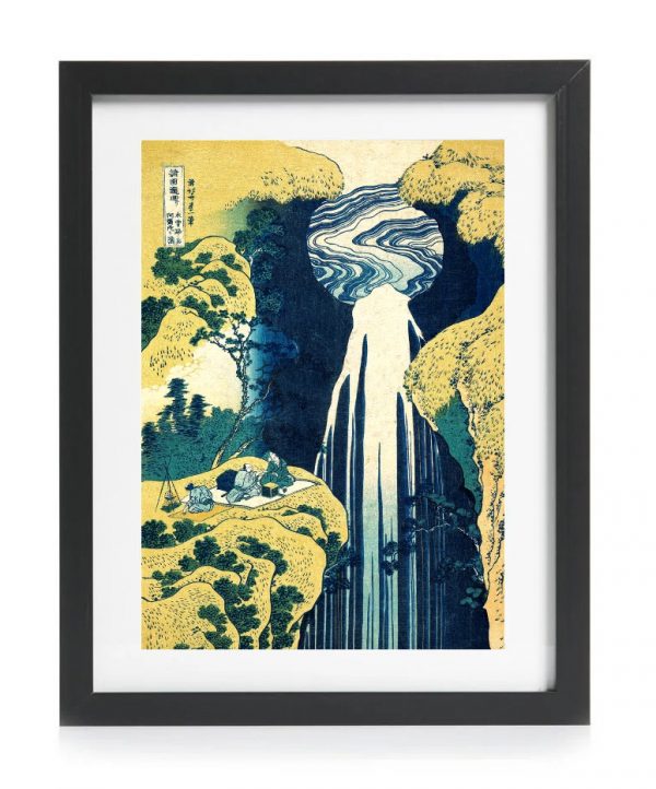 Japanese Art Print Waterfall by Ando Utagawa The Amida Falls in the Far Reaches of the Kisokaidō Road