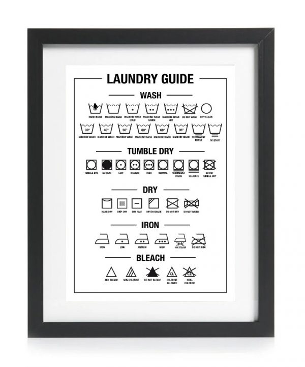 laundry guide print poster