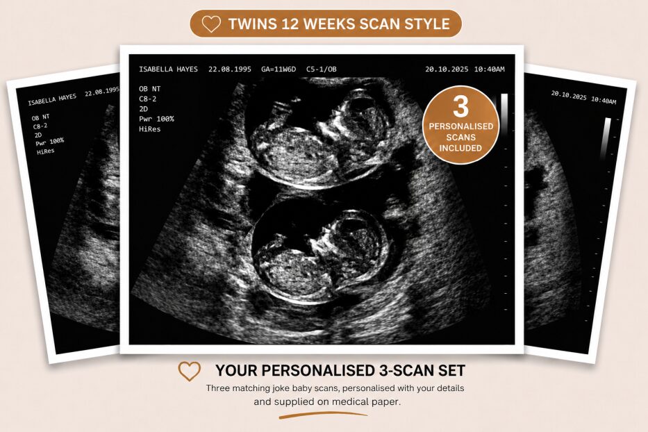Twins 12 Weeks joke baby scan style